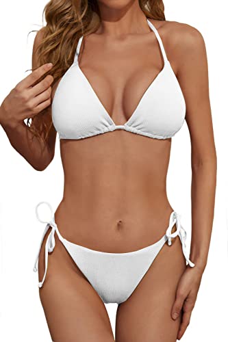 Zuvebamyo Damen Zweiteiliges Bikini Badeanzug Set – Sexy RIPP-Optik...