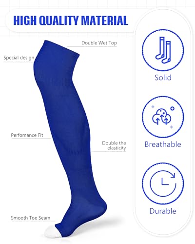 Image of Panitay 2 Pairs Over The Knee Baseball Socks High Football Softball Socks Sport Extra Long for Boys Girls Youth Women Men