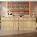 Tribesigns 57-inch Reception Desk with Counter, Front Receptionist Table, Boho Welcome Desk Checkout Counter for Office, Retail, Lobby, Beauty Salon (Oak)
