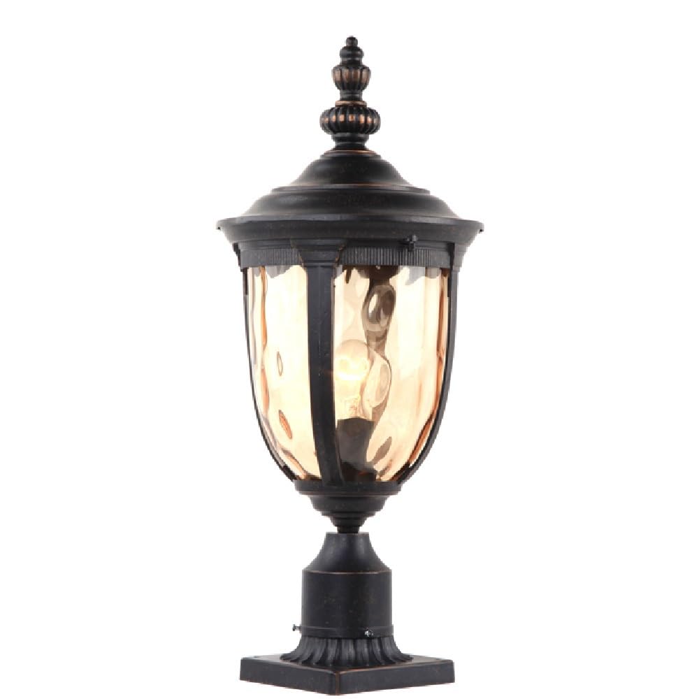 GTHTUHFD Traditional Post Cap Lights, Deck Fence Lamp, Black Column Lighting For Garden Patio Lawn Pathway Driveway Front/Door,Height:18.9inch/48cm