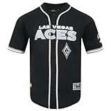 Pro Standard Mens WNBA Las Vegas Aces Mesh Button Down Mesh Top Black/Gray S