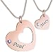 NQBY Urnas Collar de Nombre Personalizado Collar de   Piedra Natal Collar de Pareja de Acero Inoxidable Collar de Rompecabezas de corazón Joyas Personalizadas para Madre Amiga Novia