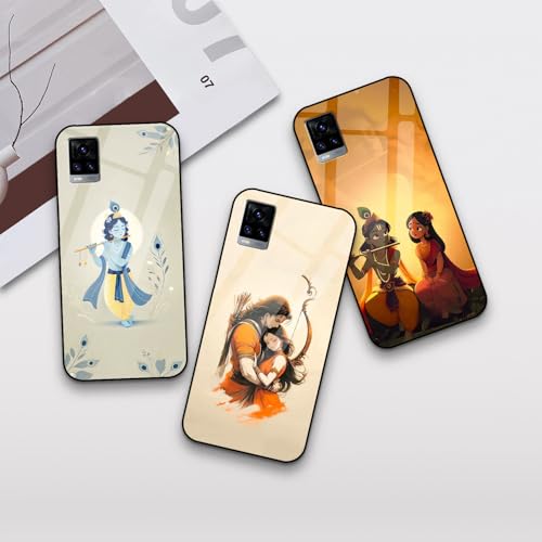 Image of COLORflow Back Cover Compatible with Vivo V20 | Krishna ji, Radha Krishna, God Customized | Shockproof TPU Bumper with Camera Protection Back Cover Compatible with Vivo V20