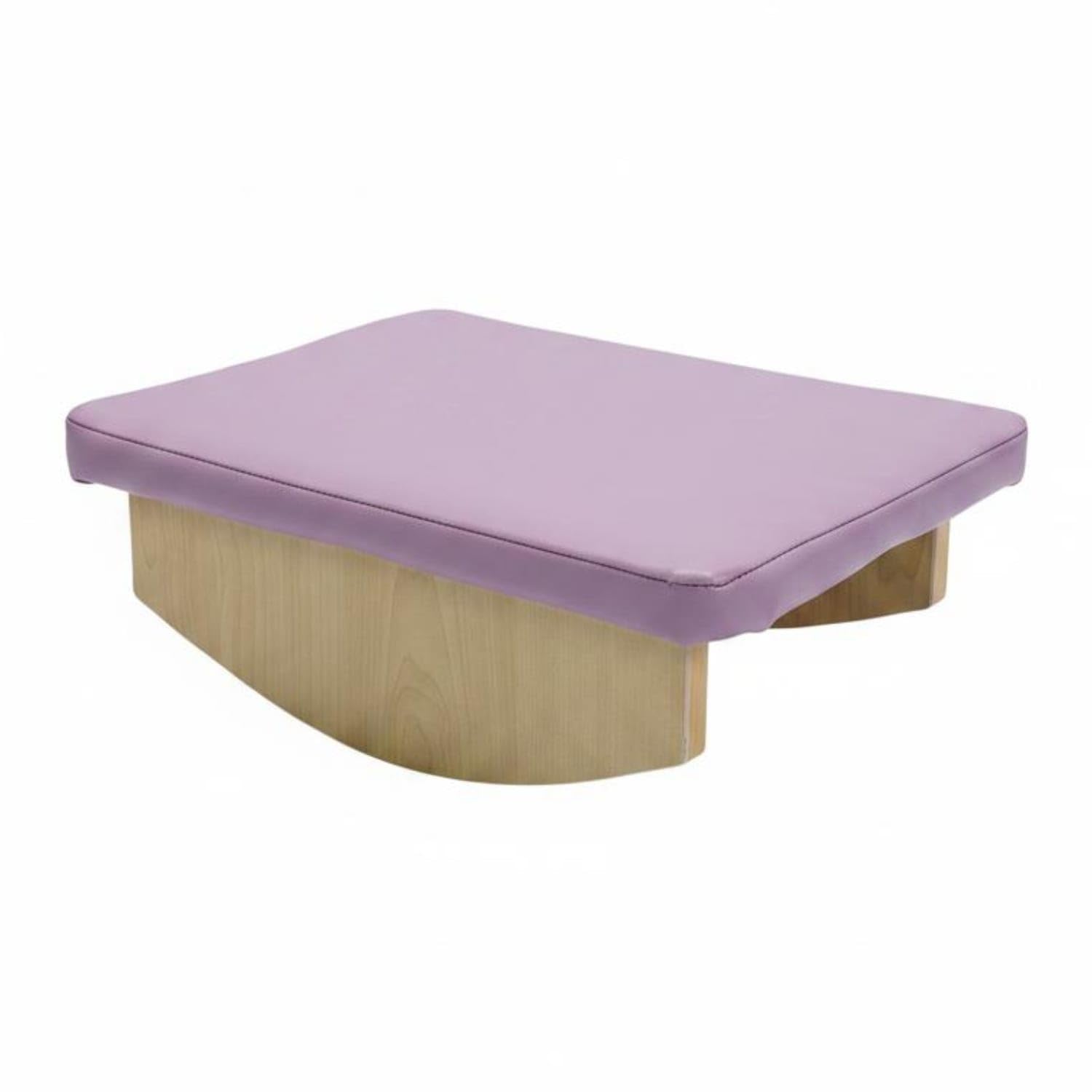 Curved Base Wooden Vestibular Rocker Upholstered Padded Balance Board Cushioned Balance Training Board Anti-Slip, Purp Soft Pack Wood-image-36