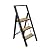 Sorfey Premium 3 Step Modern Bamboo Ladder. Lightweight,-Ultra Slim Profile, Anti Slip Steps, Sturdy-Portable for Home, Office, Kitchen, Photography Use, Black Aluminum Finish