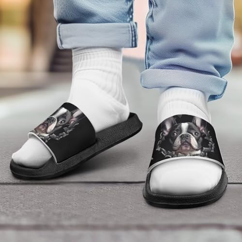 Howilath Dog Print Slides for Boys Beach Summer Kids Sandals Open Toe Non-Slip Children Slippers Indoor Outdoor Shoes3
