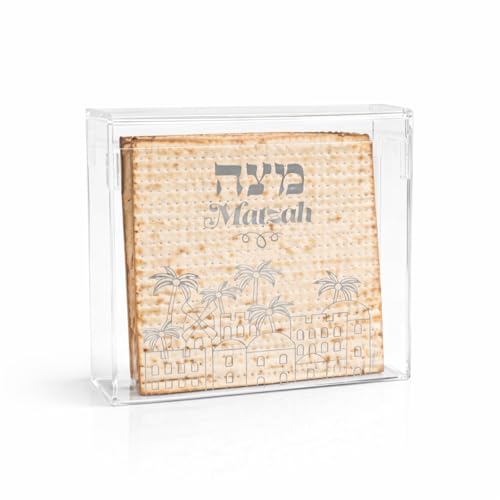Rite Lite Passover Acrylic Flip Top Matzah Box Decor For Pesach/ Pesach Seder (1 Pack)