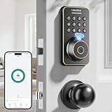 Ulecoce Fingerprint Keypad Deadbolt with Handle Set, Keyless Entry Door Lock, Door Locks for Front Door Lock Set, App Control, Auto Locking, Easy to Install, Oil Rubbed Bronze