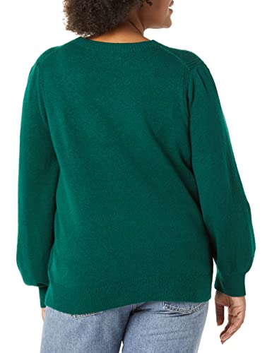 Image of Amazon Essentials Women's Relaxed-Fit Soft Touch Long Sleeve Pleated Shoulder Crewneck Sweater