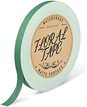 ARIFLOR Floral Tape - Matte Flower Wrap Adhesive Tape Bouquet Stem Wrapping and Floral Crafts, Wedding Bouquet Tape, 0.5 Inch Wide and 180 FT Long