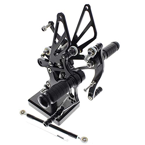 Cnc R1 98-03 Motorcycle Adjustable Rearsets Foot Pegs Rear Set Footpeg Brake Shift Pedal Compatible With Yzf R1 1998 1999 2000 2001 2002 2003 Black #TOP3
