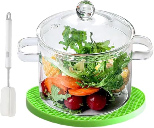 1.9L/64FL OZ Glass Simmer Pot with Lid...