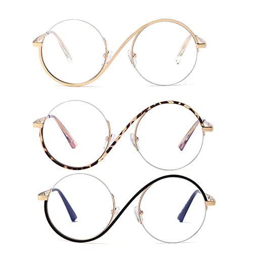 Image of willochra unique Round Blue Light Blocking Glasses for women Elphaba Glasses Metal Frame Computer Anti Eyestrain Eyeglasses