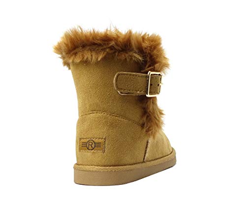 Image of REDVOLUTION Kids Boots Toddler Girls Cute Butterfly Bow | PomPom PU leather Boot (Toddler /Small Kid)