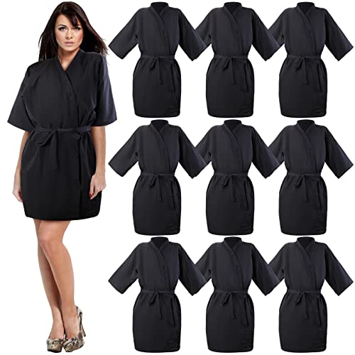 Pasimy 10 Pieces Salon Client Gown Hair Salon Smocks Capes Haircut Cape Salon Robes for Client Barber Apron Cover for Stylist(No Pocket Black) by Pasimy - Used condition - US$36.42