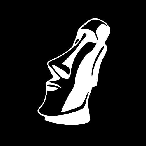 Tiki Head Silhouette 6" Vinyl Sticker Car Decal (6" White) image 3