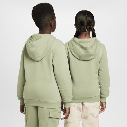Nike Sportswear Club Fleece Big Kids' Hoodie (FD2988-386, Oil Green/White)2