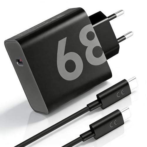 Chargeur USB-C 68 W compatible avec Motorola Edge Series et Moto G Series - Chargeur rapide avec câble de charge USB-C, chargeur pour smartphones, tablettes...