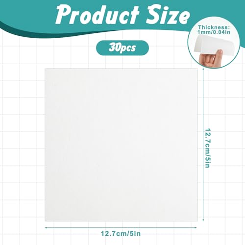 Kiln Paper, 30 Sheets Thinfire Kiln Shelf Paper 5 X 5 Inches Ceramic Fiber Papers Ultra Smooth Surface for Glass Fusing and DIY Crafts (White) - Thumbnail 2