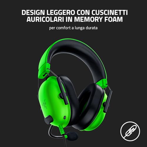 BlackShark V2 X - Cuffie E-Sport cablate multipiattaforma (Cuffie cablate con driver da 50 mm, cancellazione del rumore per PC, Mac, PS4, Xbox One e Switch) Verde - Cuffia gaming - Immagine 4