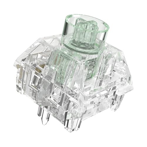 Zjmehty Transparent Keyboard Switches,Kailh Jellyfish X Switches for Mechanical Keyboard,5-pin 47gf Clicky/Lubed/Fully Transparent Switches（Jellyfish Clicky,36Pcs）