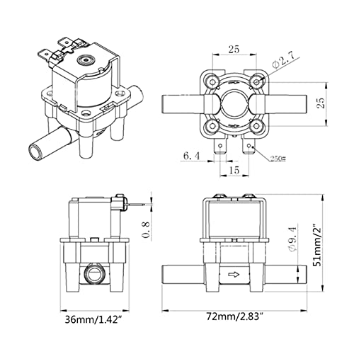 Électrovanne 3/8 plastique 12V et 220V normalement fermée pour eau - 4