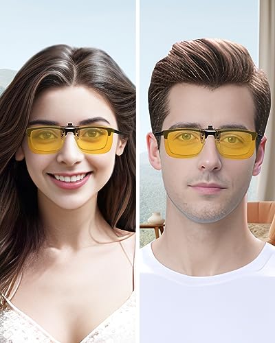 LUFF Polarized Night Vision Glasses for Men/Women,HD Anti-Glare Flip up Sunglasses Clips for Outdoor/Driving UV4002