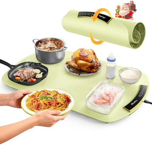 Warming Mat for Food, Electric Food Warming Mat with 8 Temp Level...