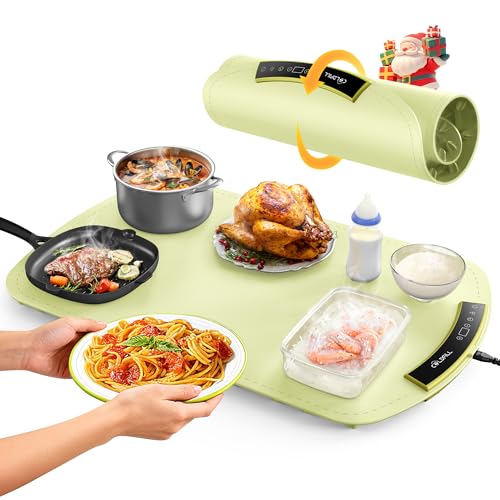 COLDFILL Warming Mat for Food, Electric Food Warming Mat with 8 Temp Level and 4H Timer, Silicone Chafing Dishes(24