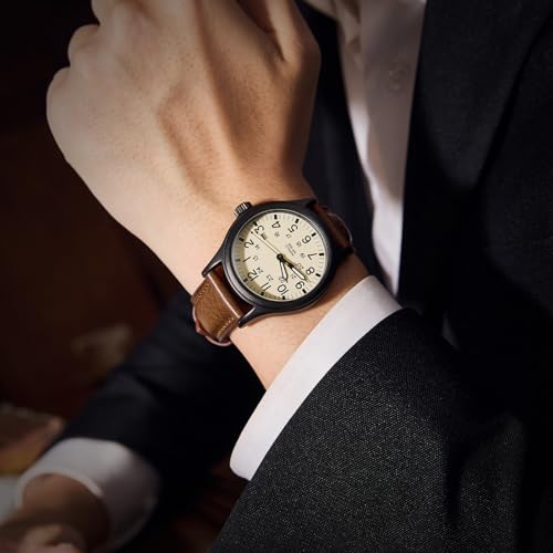 Image of Getalia Italian leather Watch Band Tuscany Natural Vegetable-Tanned Full Grain Genuine Leather,18mm 19mm 20mm 21mm 22mm Quick Release Replacement Watch Straps for Men and Women Thick and Soft
