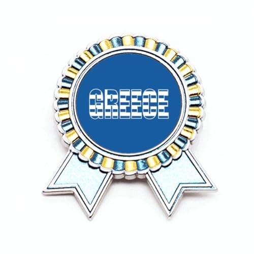 Broche drapeau de la Grèce tendance Art déco à porter lors des soirées