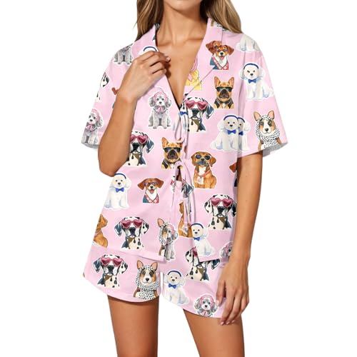 Pyjama doux et short à nouer ensemble deux pièces décontracté imprimé confortable