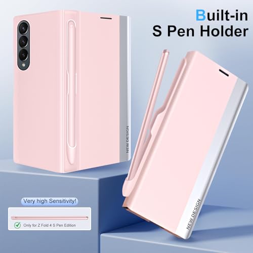 for Samsung Galaxy Z Fold 4 Case with S Pen and Built-in Screen Protector, Wireless Charging Holder Kickstand Full-Body Shockproof for Samsung Z Fold 4 5g Protective Cover Shell (Pink) by Giyer - Image 6