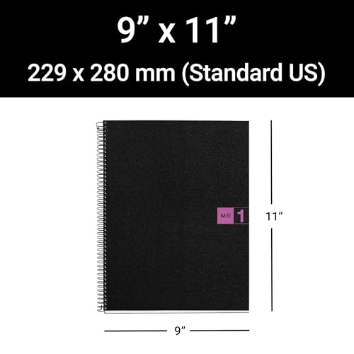 Image of Miquel Rius Single Subject Spiral Notebook, Graph /Quad Pages, Purple, 80 Sheets (8.5 inch x 11 inch) (49427)