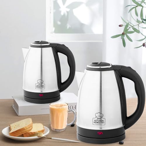 Image of Premium Electric Kettle 1.8 L, 1500 Watt, Stainless Steel Body with Auto Shut-off Feature Used for Boiling Water - (SilverOak)