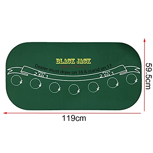 ZHDBD Pokertisch Top12060Cm Gummi Blackjack Tischdecke 21Punkte Pokertisch Tischdecke Wasserdicht Pokertisch Brettspiele Matte Tischplatte Casino Filz – Bild 6