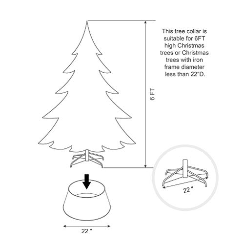 Glitzhome Snowflake Diecut Galvanized Tree Collar Metal Tree Skirt For Christmas Decor 21 Inch D thumb #3