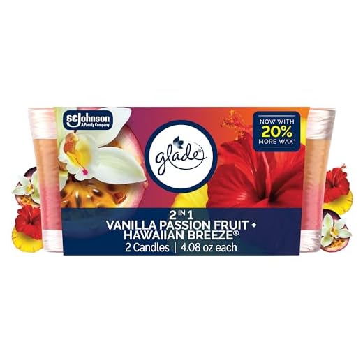 Glade 2in1 Scented Candle, Hawaiian Breeze & Vanilla Passion Fruit, 2 Count