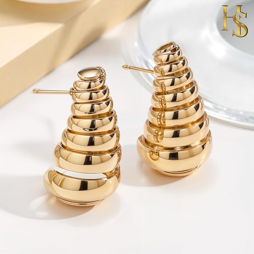 Boucles d'oreilles goutte d'eau hypoallergéniques en or HighSpark - 3