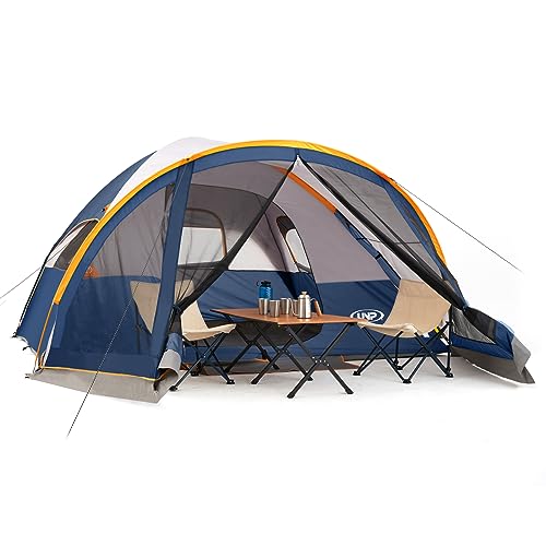 Image of UNP Camping Tent with Screen Room, Portable 6 Person Camping Tent with Screen Porch, Family Dome Tent for Camping Outdoor - 14'x11'x72''(H)
