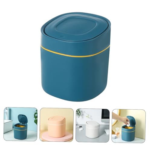 Mini caneca de basura doméstica con tapa y apertura manual miniatura 6