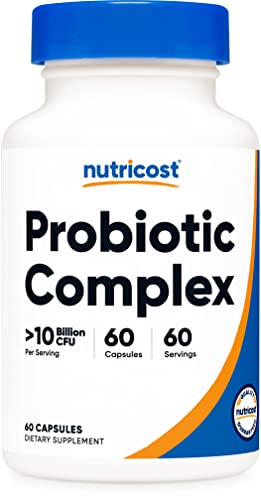 Nutricost Probiotic Complex (10 Billion Cfu) 60 Capsules - Acidophilus Plus 9 Other Probiotics, Non-Gmo, Gluten Free Supplement #TOP8