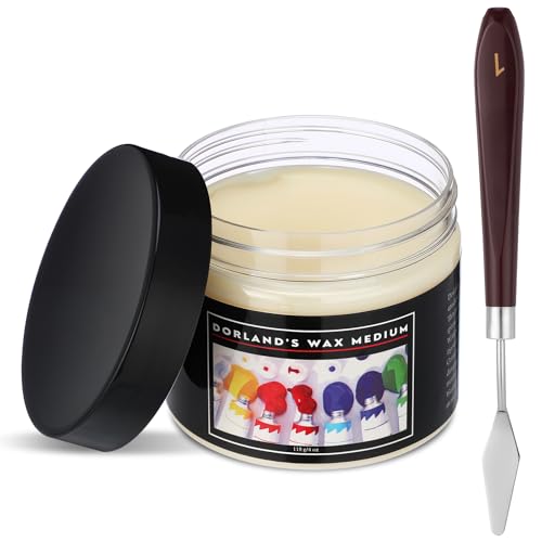 Conelist 4 oz Cold Wax Medium for Oil Painting Wax Medium with Palette Knife Waterproof and Dustproof Versatile Protective Coat for Watercolor Painting Sealing Finishing
