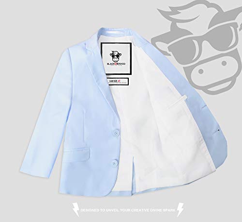 Black N Bianco Boys' First Class Slim Fit Suits Lightweight Style. Presented By Baby Muffin (6, Light Blue) #TOP4