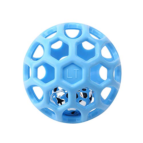Dog Ball Toy LT Pet Toy Ball for Treat Rubber Dog Food Ball, Dog Tooth Cleaning Toy Ball, Interactive Dog Toys The Size of Our Ball 5.2inches (Blue)