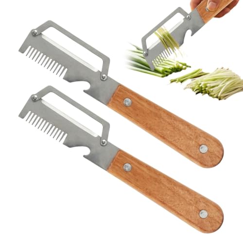Peelers for Kitchen - 2 Pieces Manual Wooden Handle Cutting | Multifunctional Vegetable Peeler Food Cutter for Potato Pumpkin Sc