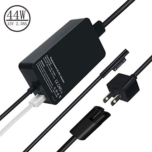 Surface Pro Surface Laptop Charger, 44W 15V 2.58A Power Supply for Microsoft Surface Pro 6 Pro 5 Pro 4 Pro 3, Surface Laptop 1 & 2, Surface Go, Surface Book 1 & 2, with 6.2 Ft Cable Wall Plug