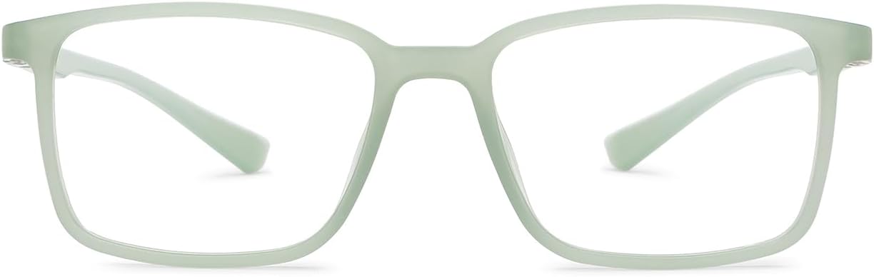 LENSKART BLUZero Power Blue Cut Computer Glasses | Anti Glare, Lightweight & Blocks Harmful Rays | UV Protection Specs | Green | Men & Women | Large | LB E13737