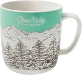  Green Valley Mug »Whispering Pines«: Cozy Mugs 4  Kaffeebecher (350 ml) aus Porzellan mit Green-Valley-Waldlandschaft für gemütliche Lesestunden – by Lilly Lucas