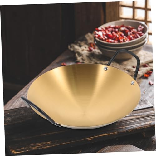 Wok pequeño de acero inoxidable con doble asa antiadherente miniatura 5